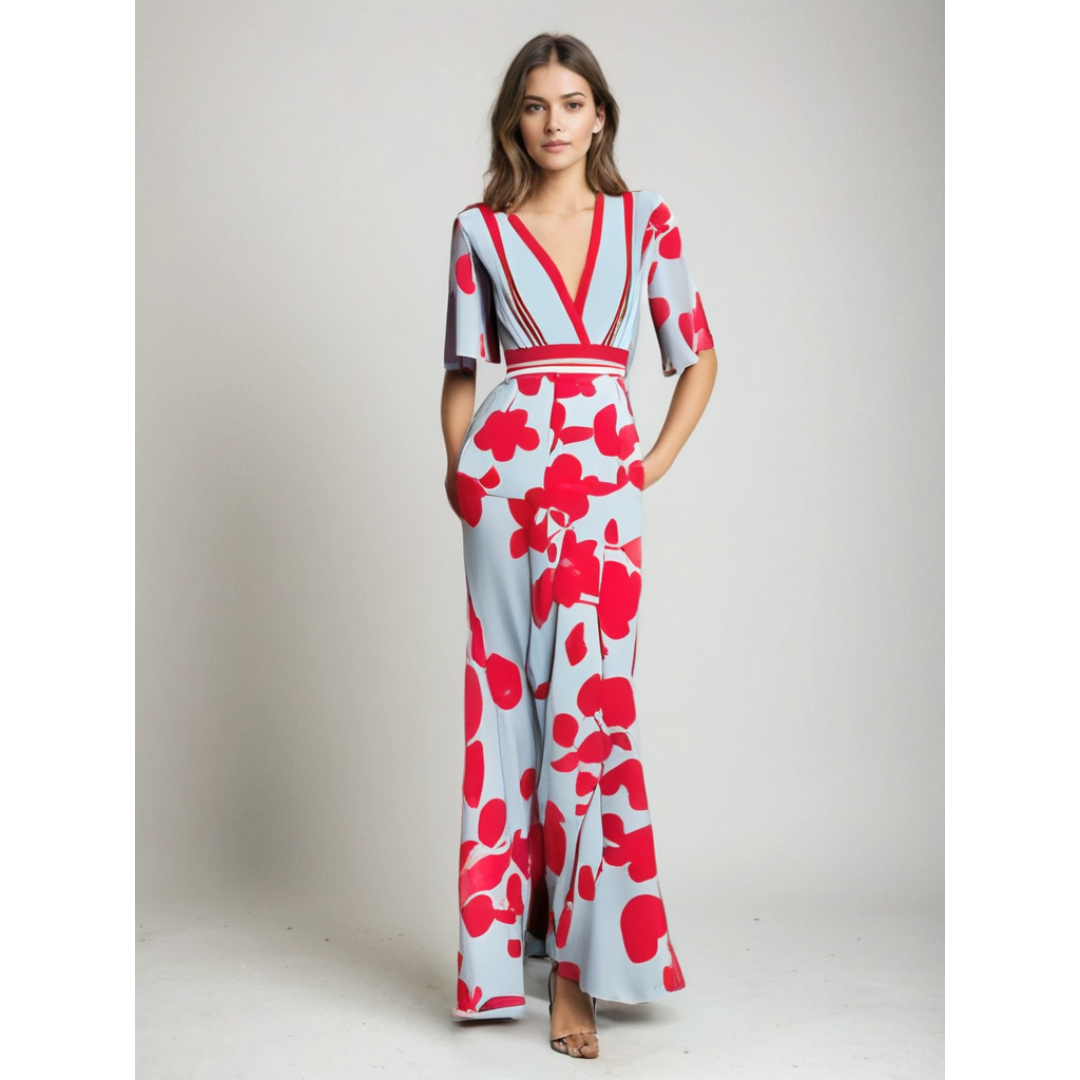 Weit geschnittener Jumpsuit mit Blumenmuster