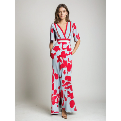 Weit geschnittener Jumpsuit mit Blumenmuster