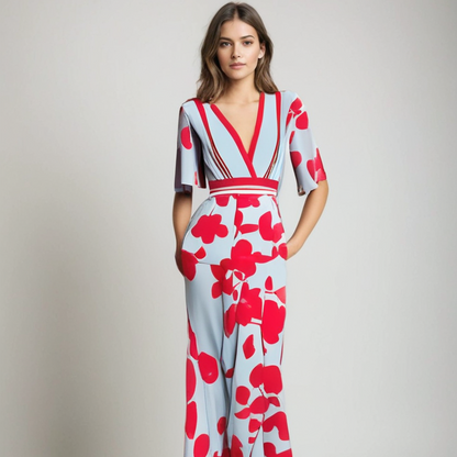 Weit geschnittener Jumpsuit mit Blumenmuster