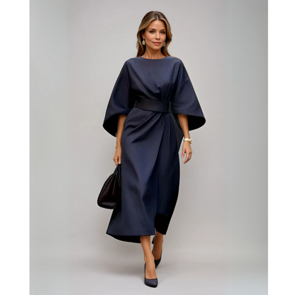 Kleid mit Laternenärmeln und Gürtel