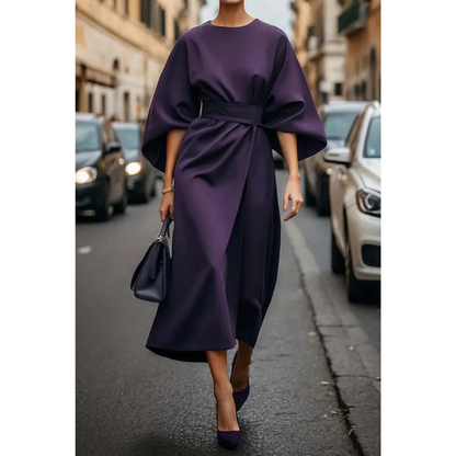 Kleid mit Laternenärmeln und Gürtel
