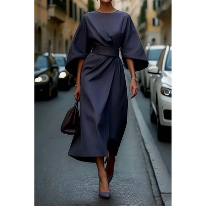 Kleid mit Laternenärmeln und Gürtel
