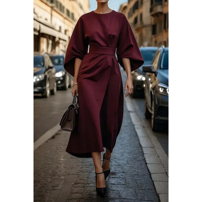 Kleid mit Laternenärmeln und Gürtel