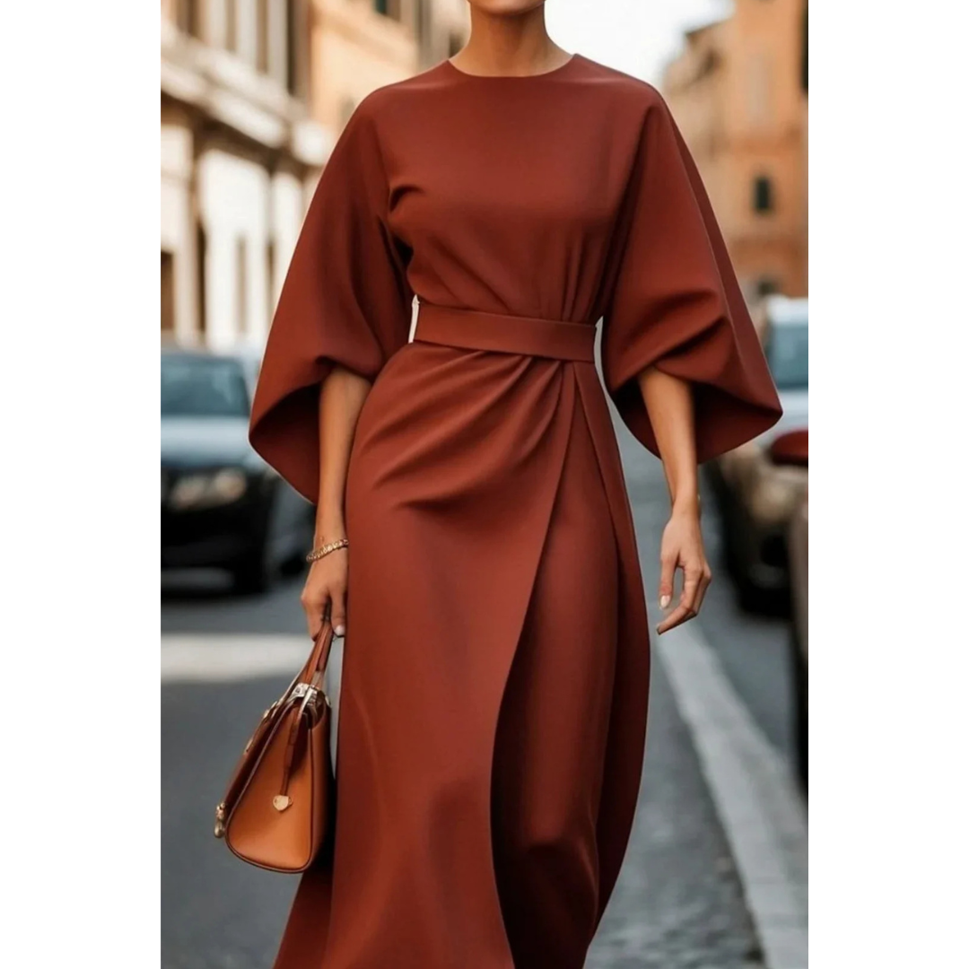 Kleid mit Laternenärmeln und Gürtel