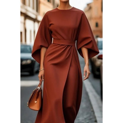 Kleid mit Laternenärmeln und Gürtel