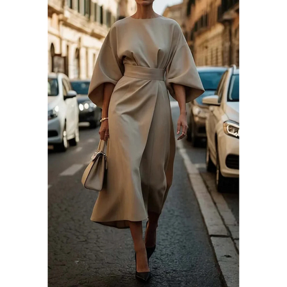 Kleid mit Laternenärmeln und Gürtel