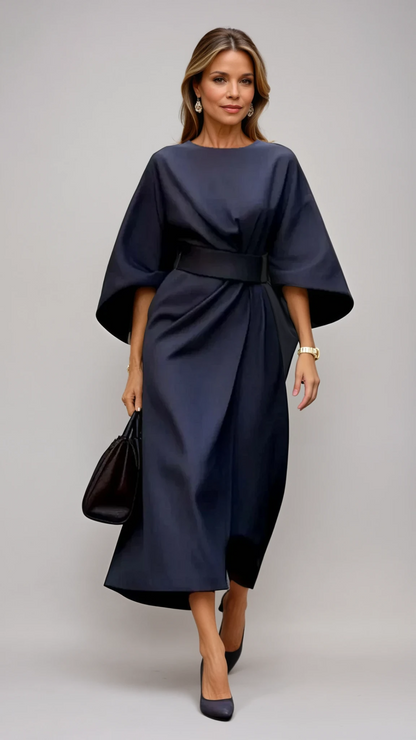 Kleid mit Laternenärmeln und Gürtel