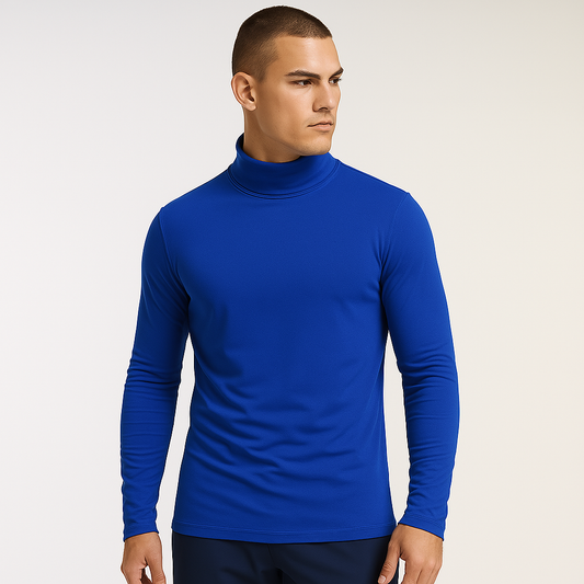 Slim Fit Langarmshirt mit hohem Kragen
