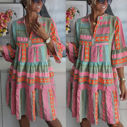 Böhmisches Tunikakleid im Ibiza-Stil