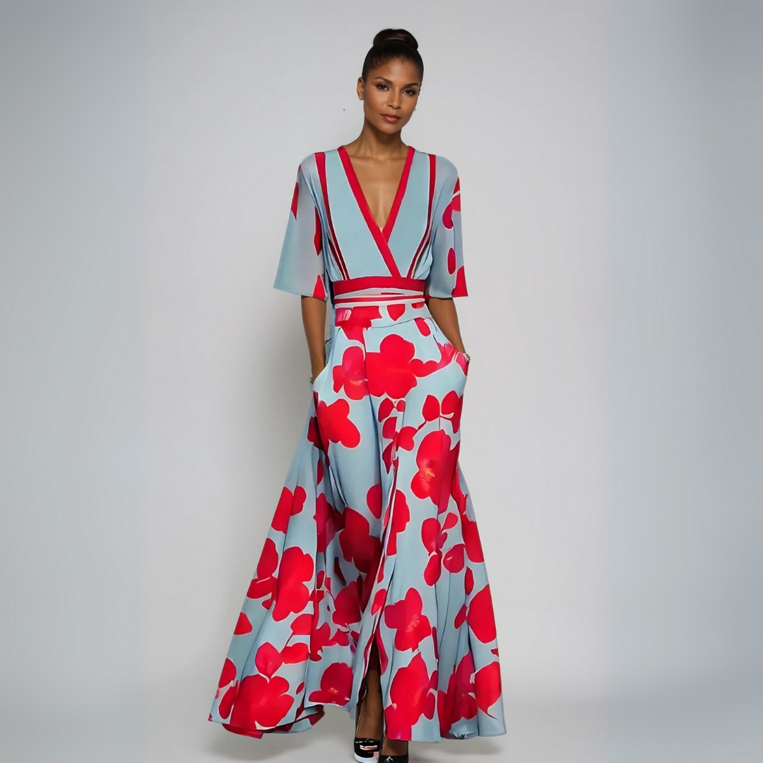 Weit geschnittener Jumpsuit mit Blumenmuster