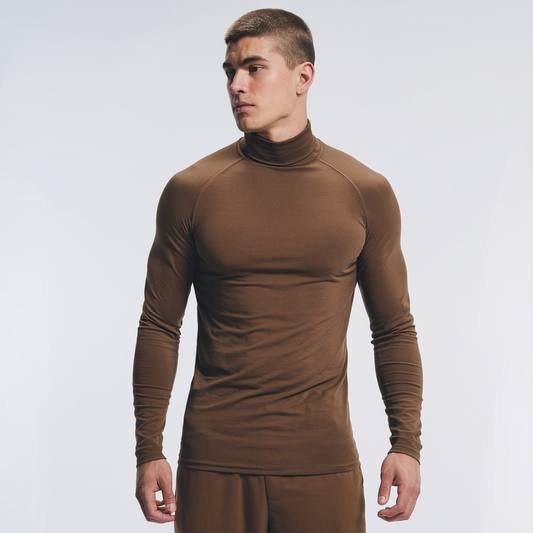 Herren Langarmshirt mit hohem Kragen